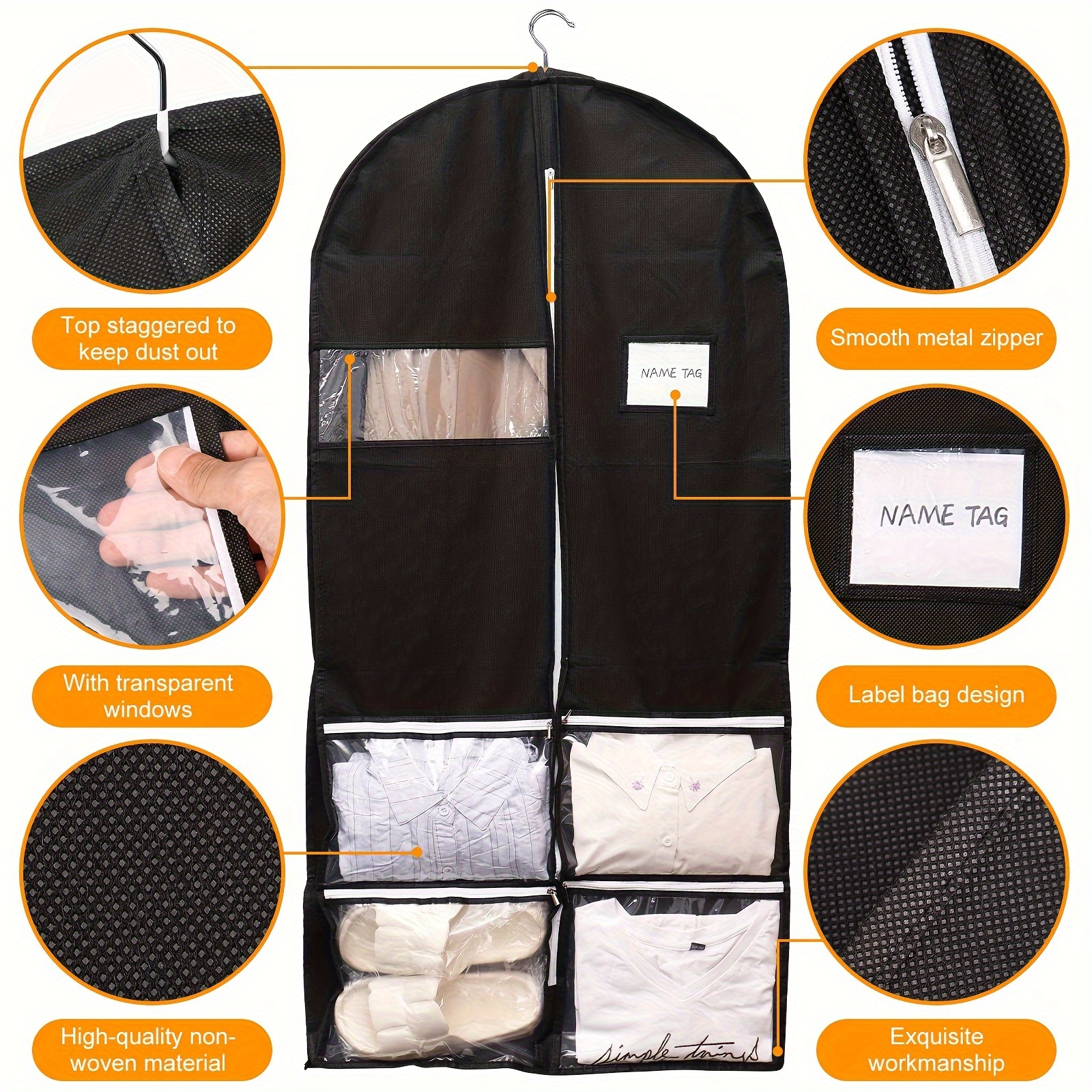 Fundas de ropa a prueba de polvo, impermeable, Protector de abrigo, traje,  bolsas de ropa colgantes, organizador de armario - AliExpress