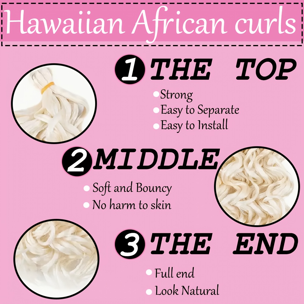 50 8cm Long Curls Crochet Hair Extensions - Natural Look for Everyday Use