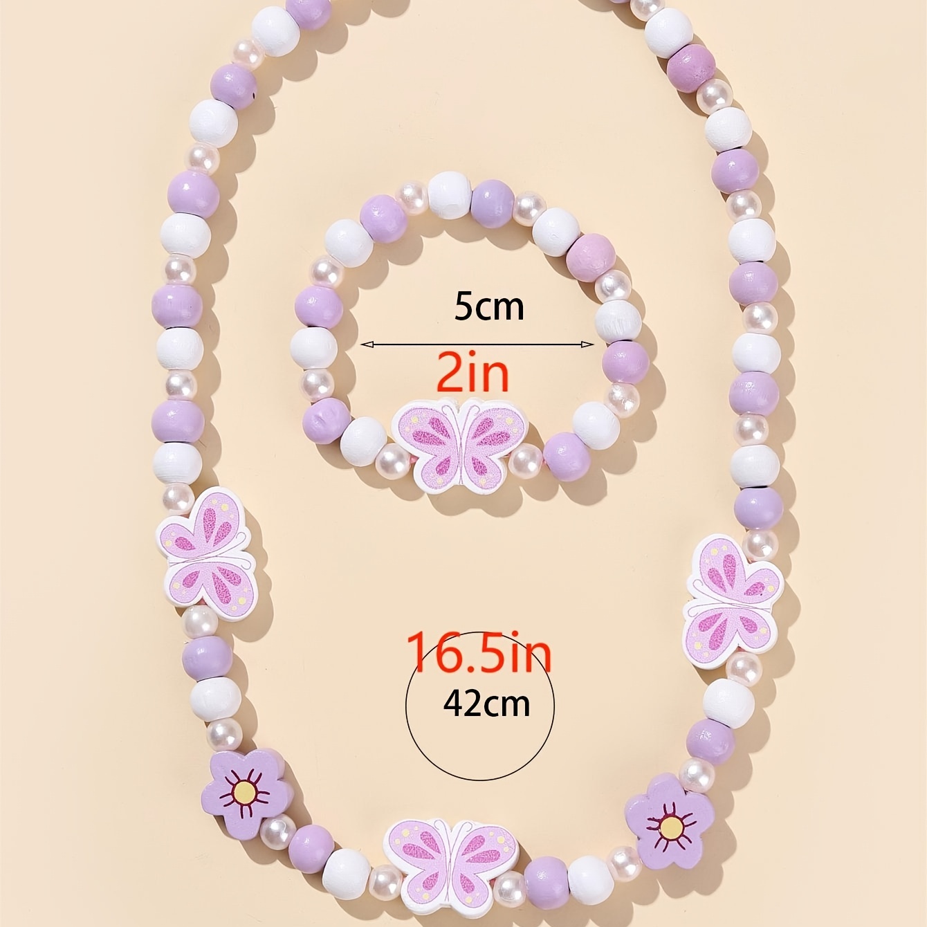 Necklace Plus Bracelet Cute Jewelry Set Made Of - Temu