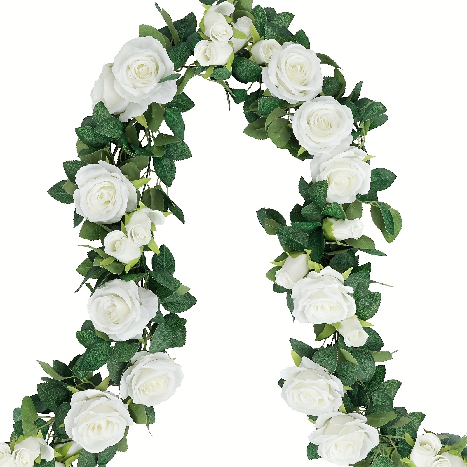 Elegante arco di fiori in seta con rose bianche: proposta, matrimonio,  decorazione di fidanzamento