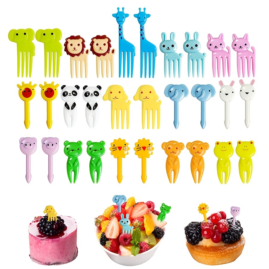 10Pcs)Bâtonnets décoratifs de fourchette à fruits réutilisables