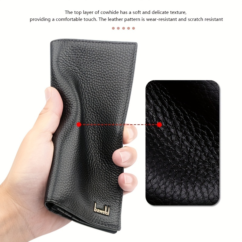 MEN BLACK TEXTURED GENUINE LEATHER WALLET