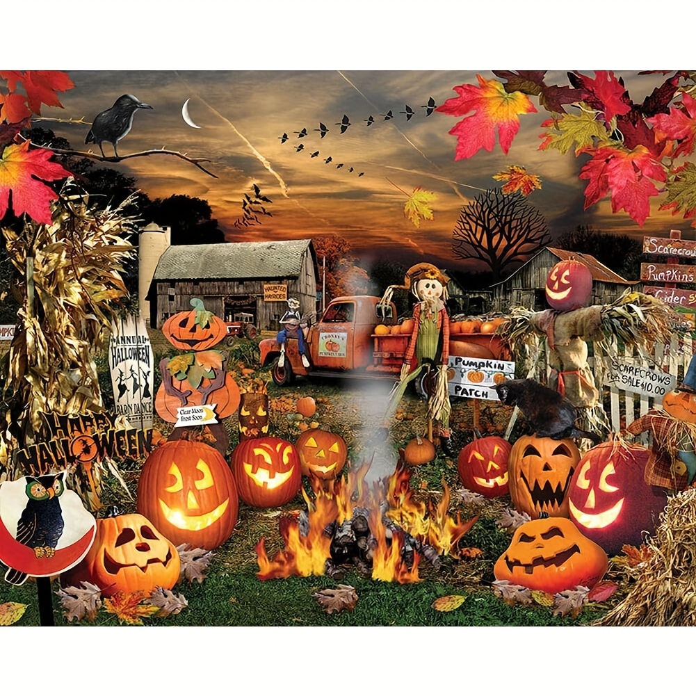 Frameless Diy 5d Artificial Diamond Painting Halloween - Temu