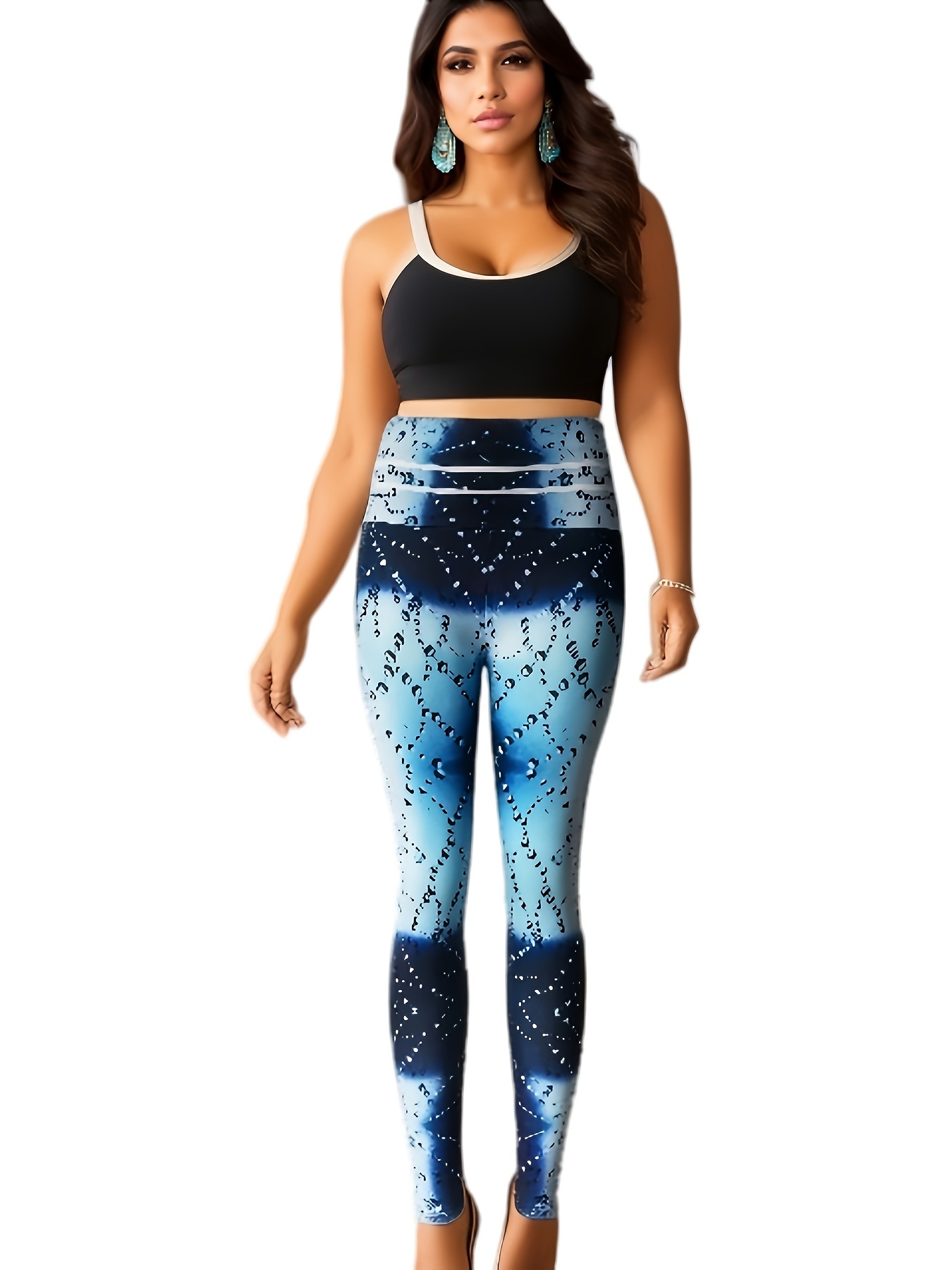 Water Bead Print Yoga Pants High Waist High Stretch Slimming - Temu