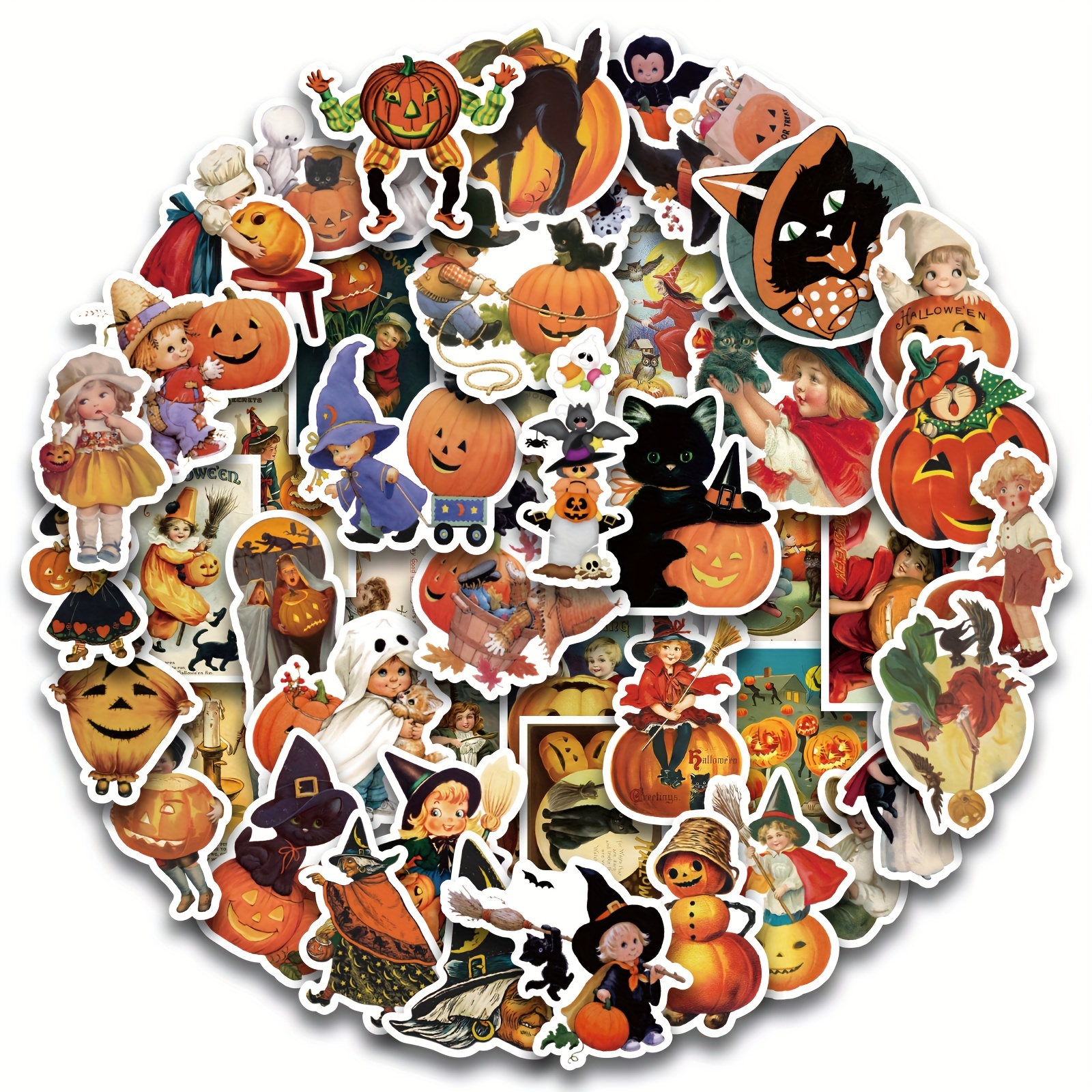 Vintage Halloween And Witch Theme Scrapbook Stickers For - Temu