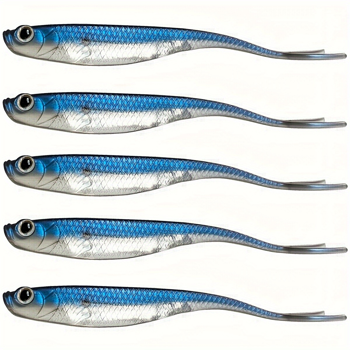 12×Yoshikawa Bass Fishing Lure Soft Plastic Swim Bait 3″ Worm Grub Crappie  Perch