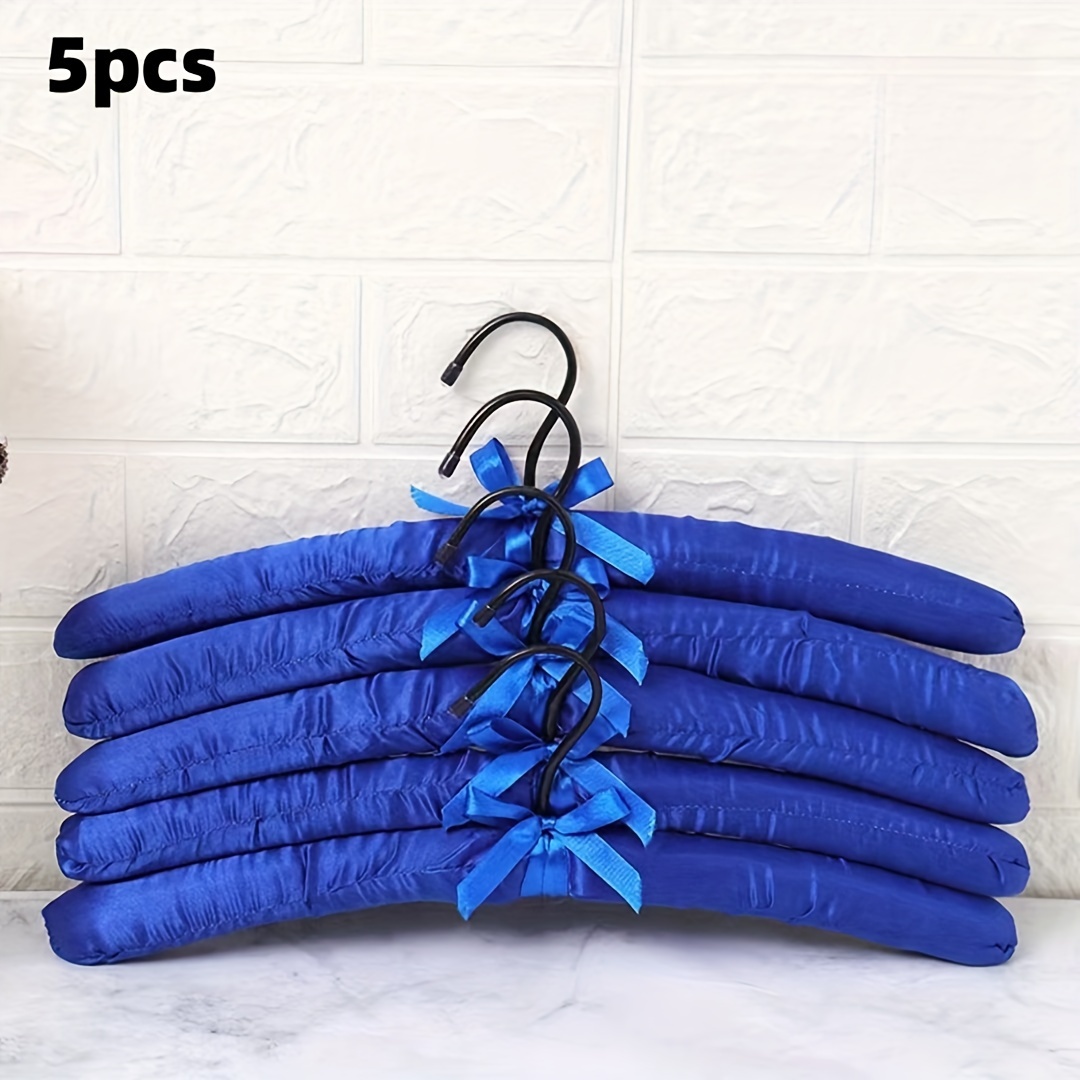 5pcs Silk Packaging Hangers Non Slip Durable Satin Covered Hangers