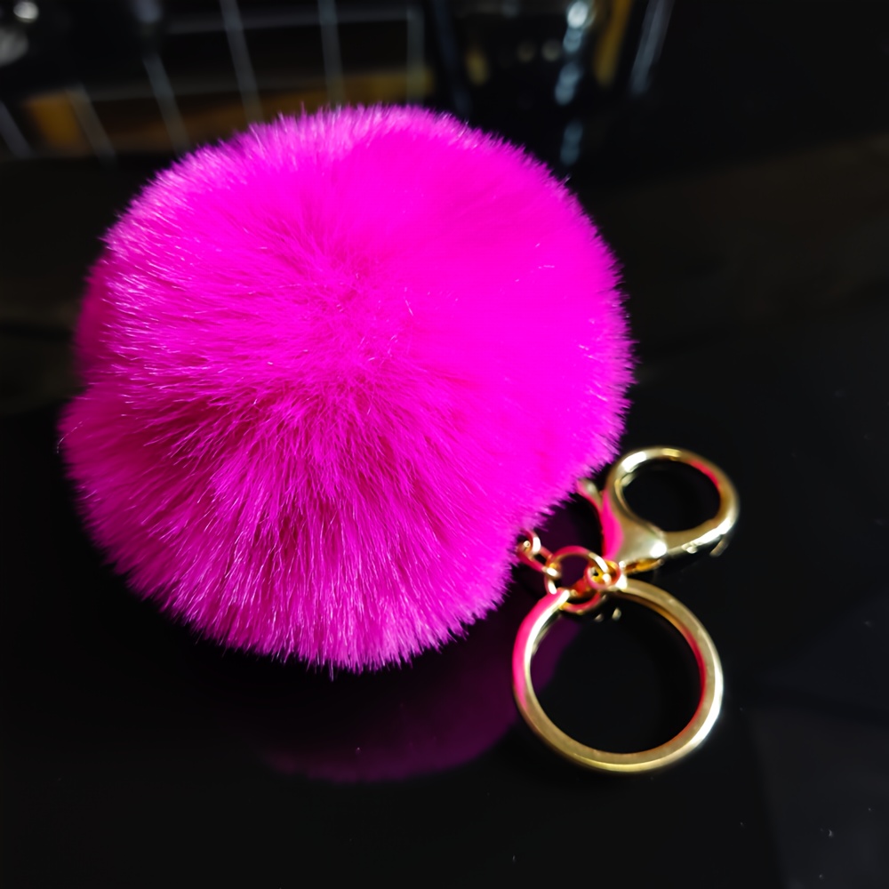 Fuzzy Peach Fur Bag Charm 
