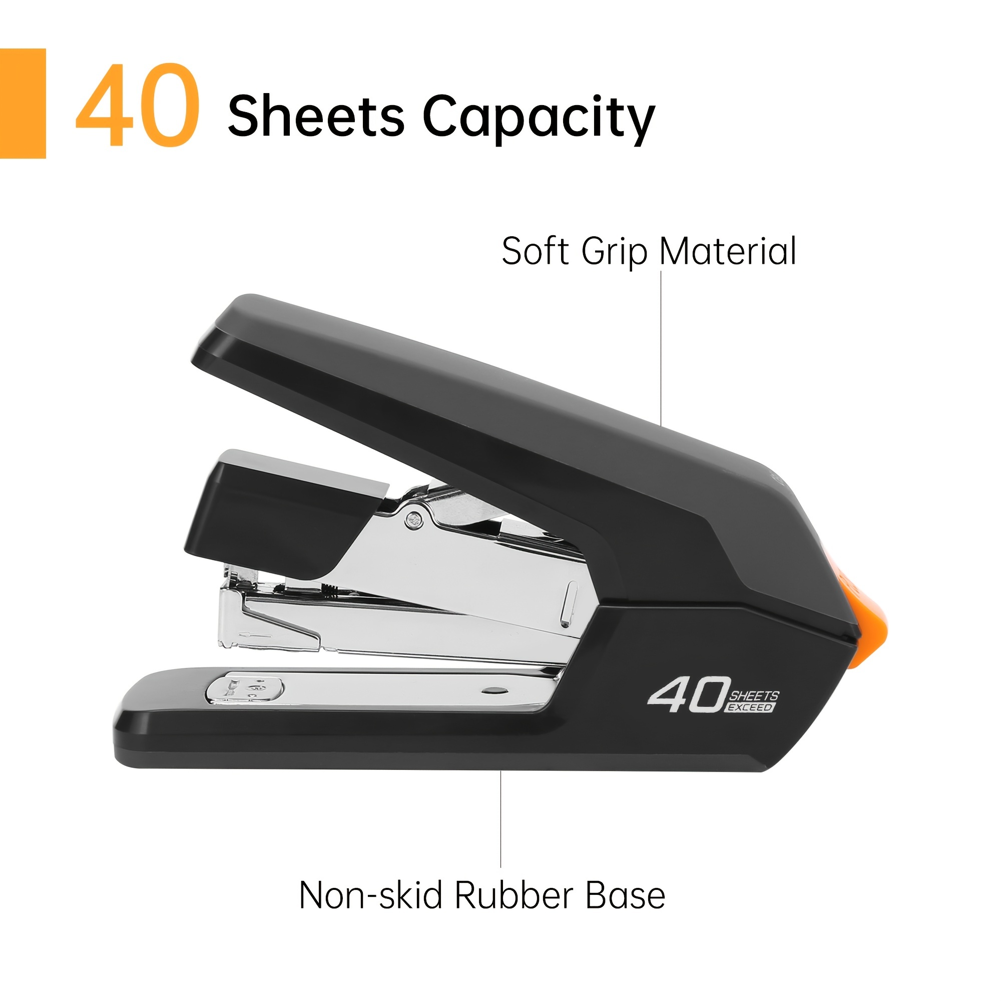 Deli Stapler, Desktop Stapler, Office Stapler, 20 Sheet Capacity, Includes  1000 Staples and Staple Remover, Black