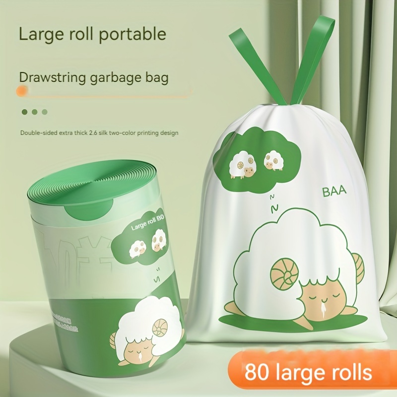 Drawstring Garbage Bag Large Household Kitchen Portable - Temu