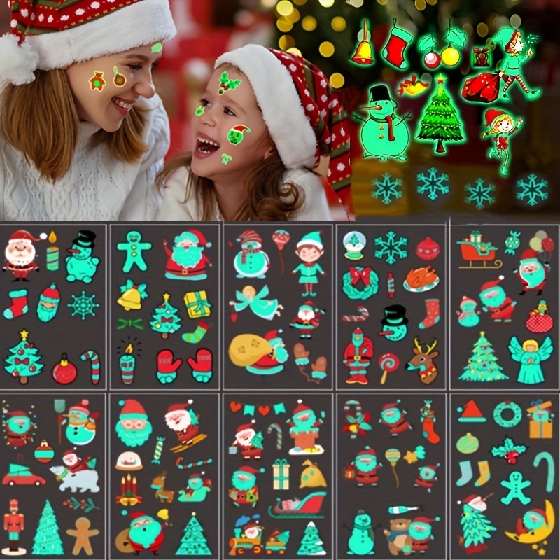 103 Stickers Christmas Nightlight Tattoo Sticker Waterproof - Temu