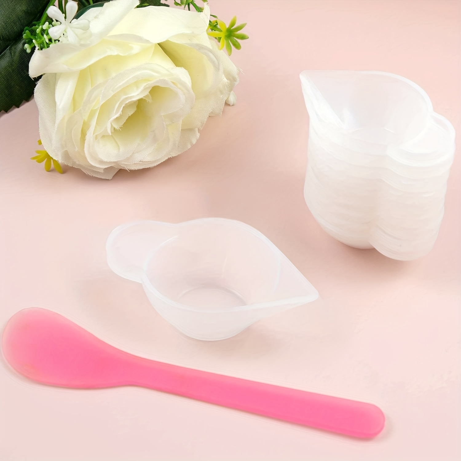 5pcs/set Silicone Measuring Cup Tools 3.38oz Round Silicone Cup Clear  Graduated Epoxy Split Cup DIY For Casting Resin Mold Art Kitchen Lab