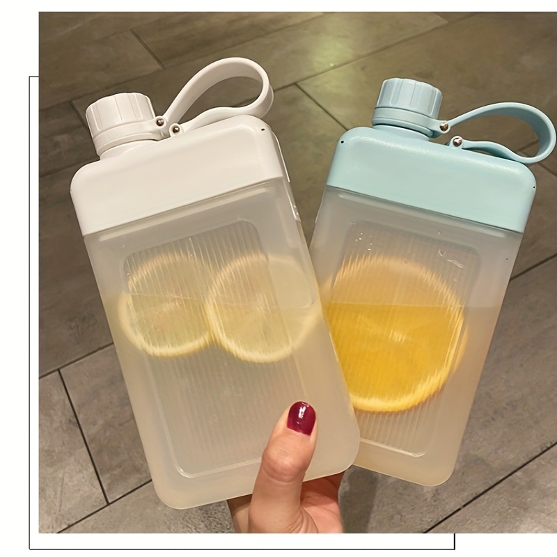 Transparent Plastic Water Bottle With Straw & Carrying Handle, Square  Shaped Small Cup