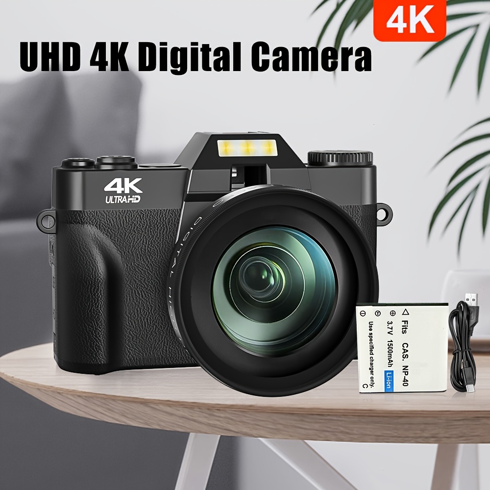  Cámara digital 4K para fotografía, enfoque automático