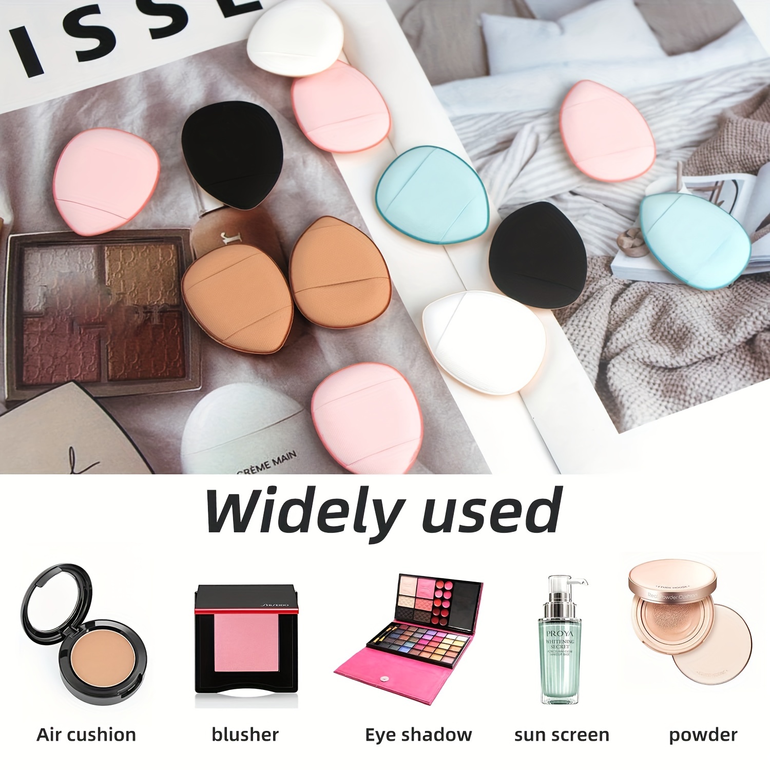 Finger Size Powder Puff Mini Makeup Puff Soft Water Drop - Temu