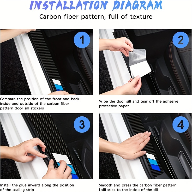 For Car Door Sill Strip Anti treading Sticker - Temu