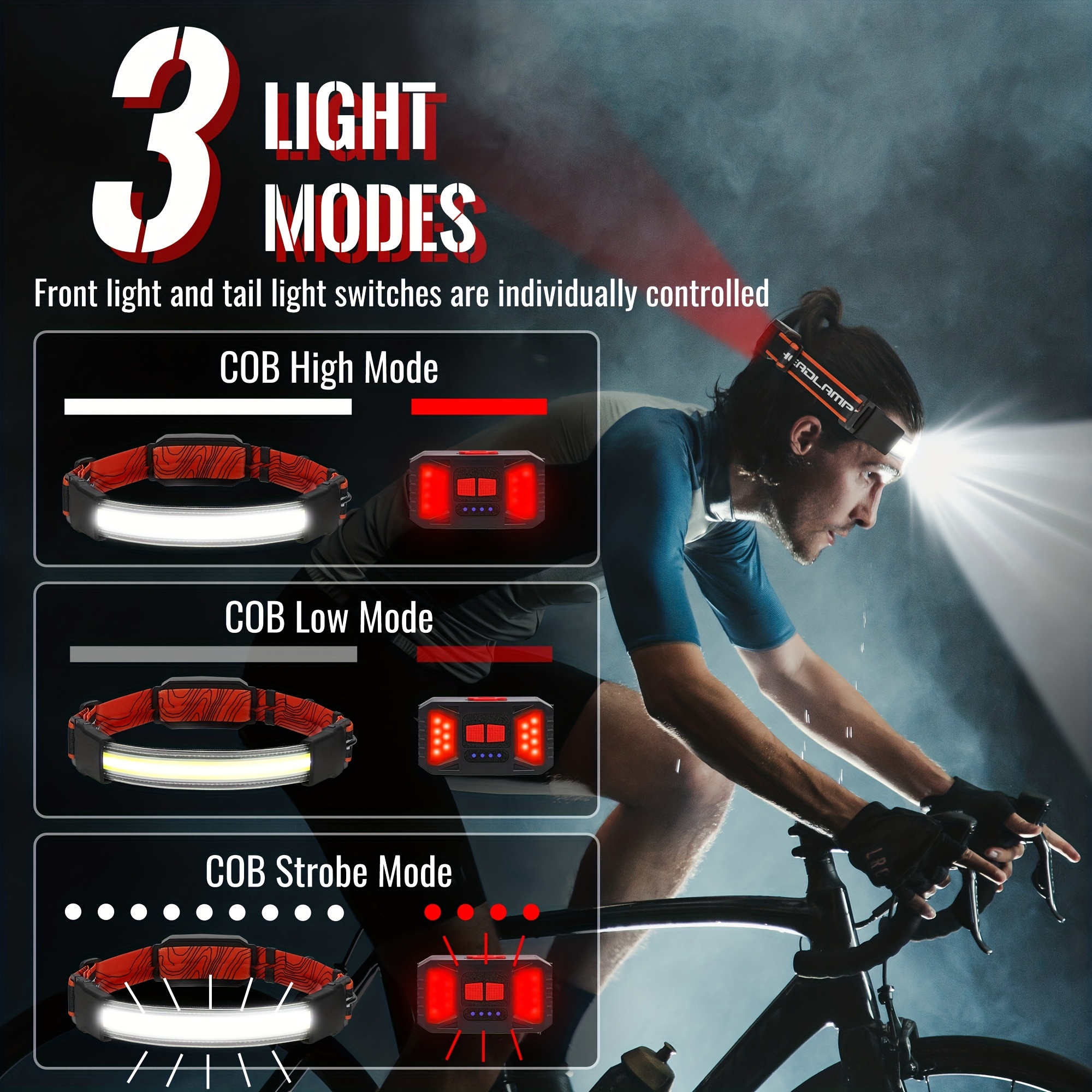 Rechargeable Headlamp, 230°wide-angle 1000 Lumens Headlamp With Red  Taillight, Waterproof Lighting Modes Lightweight Led Light For Running  Cycling Hiking Temu Australia