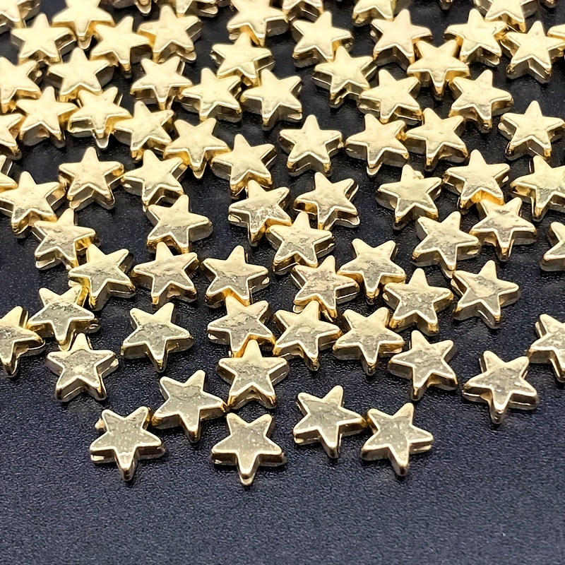 Golden Color Star Ccb Beads Diy Loose Plastic Beads Star - Temu