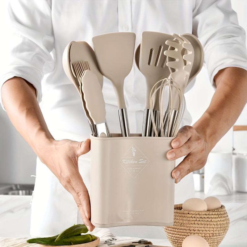Silicone Kitchen Cooking Utensils Spatula Pasta Cookware Set