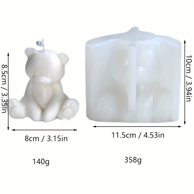 Geometric Bear Candle Mold Silicone Gypsum Plaster Crafts Mould
