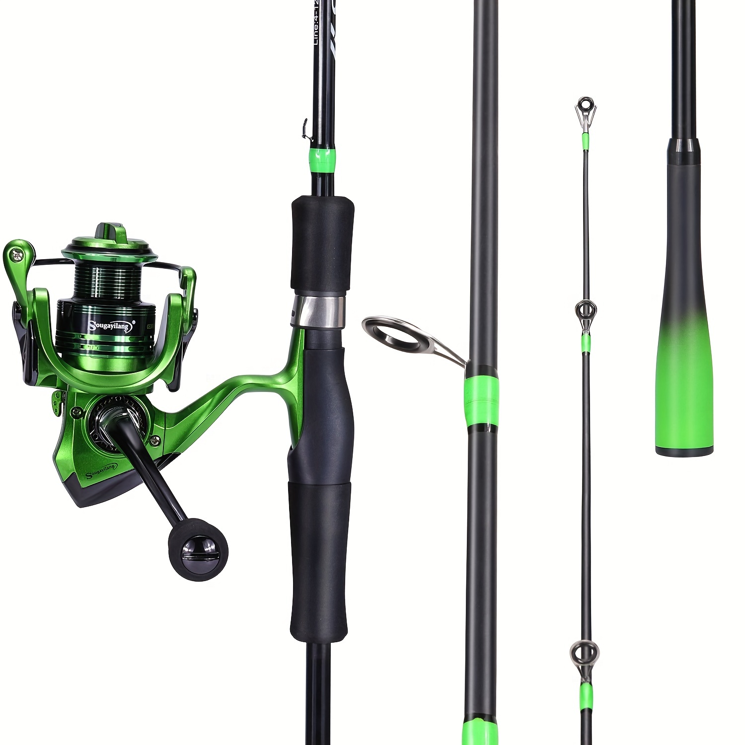Cheap Spinning Fishing Rod Reel Combos with 1.8M/2.1M Portable Spinning Pole  and Spinning Reel Line Lures