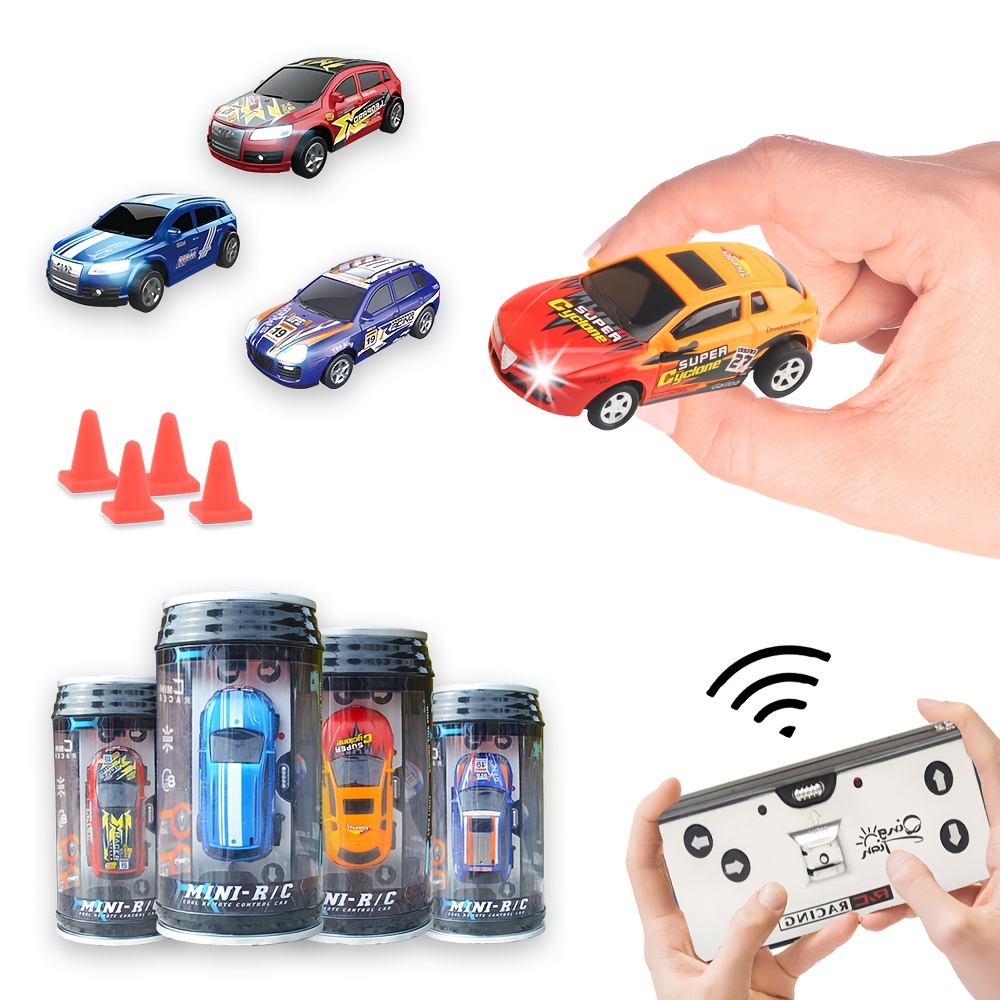 SPYMINNPOO Mini RC Car, Mini RC Vehicle Racing 4 Way Drift Car 1:64 Pocket  Can Size Remote Control Toy for Indoor Outdoor 3+ Kids Red Outdoor Toys