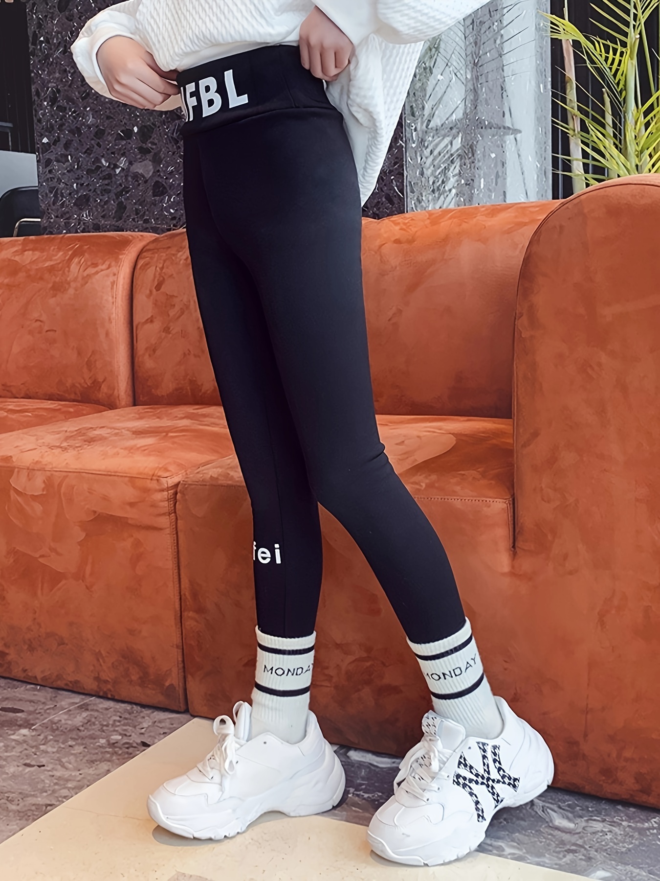 Elegant Girls Stretchy Letter Graphic Leggings Comfy Gymshark Leggings  Outdoor Sports Running