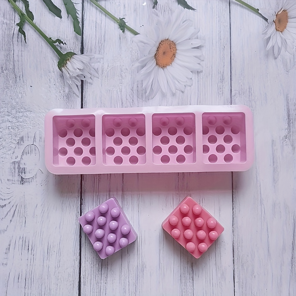 4 cavity Soap Mold Square Silicone Mold For Diy Aromatherapy - Temu