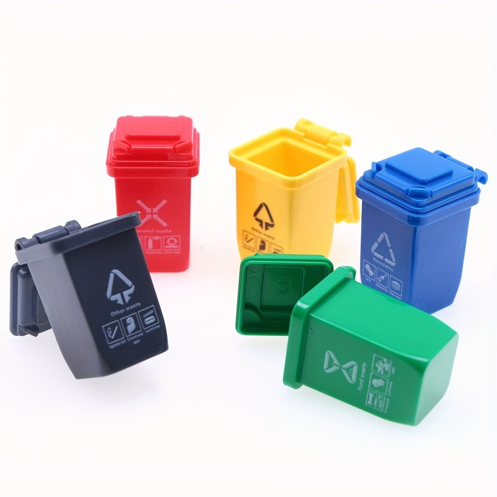 5pcs 1 12 Dollhouse Mini Sorting Trash Can Miniature Model Toy