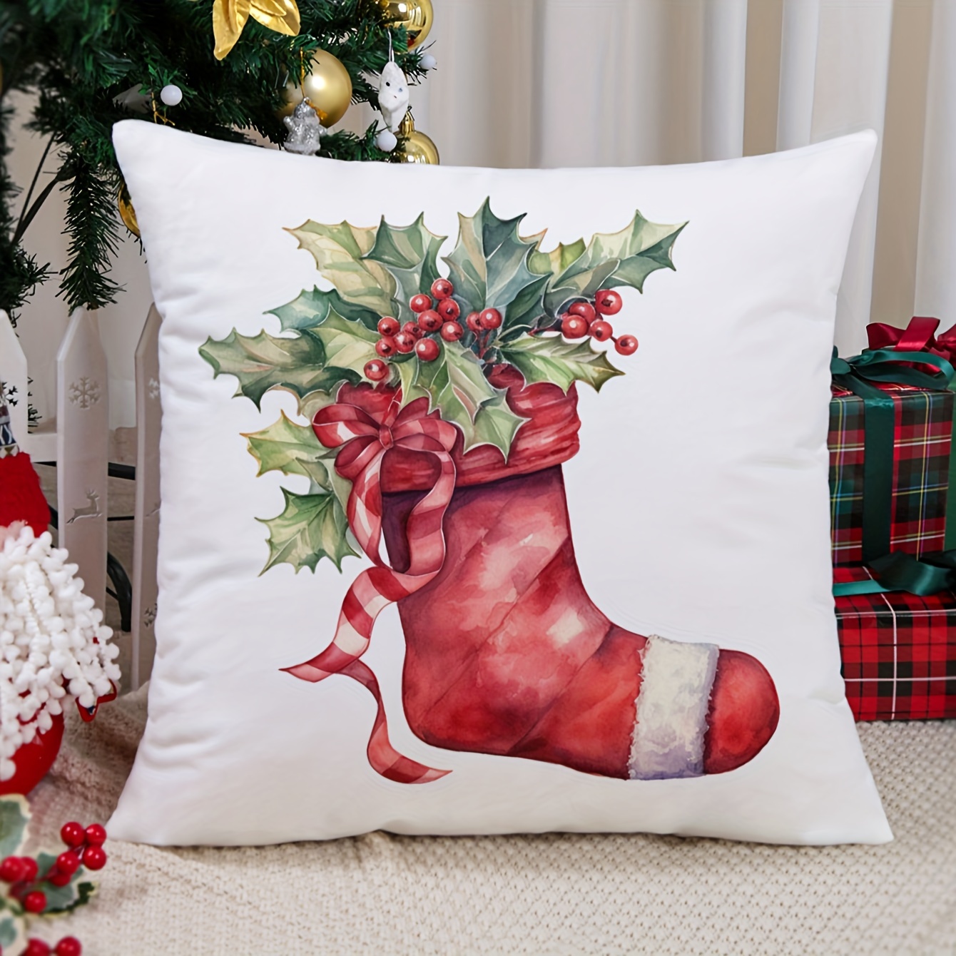 Double sided Print Christmas Pillow Covers Merry Christmas - Temu