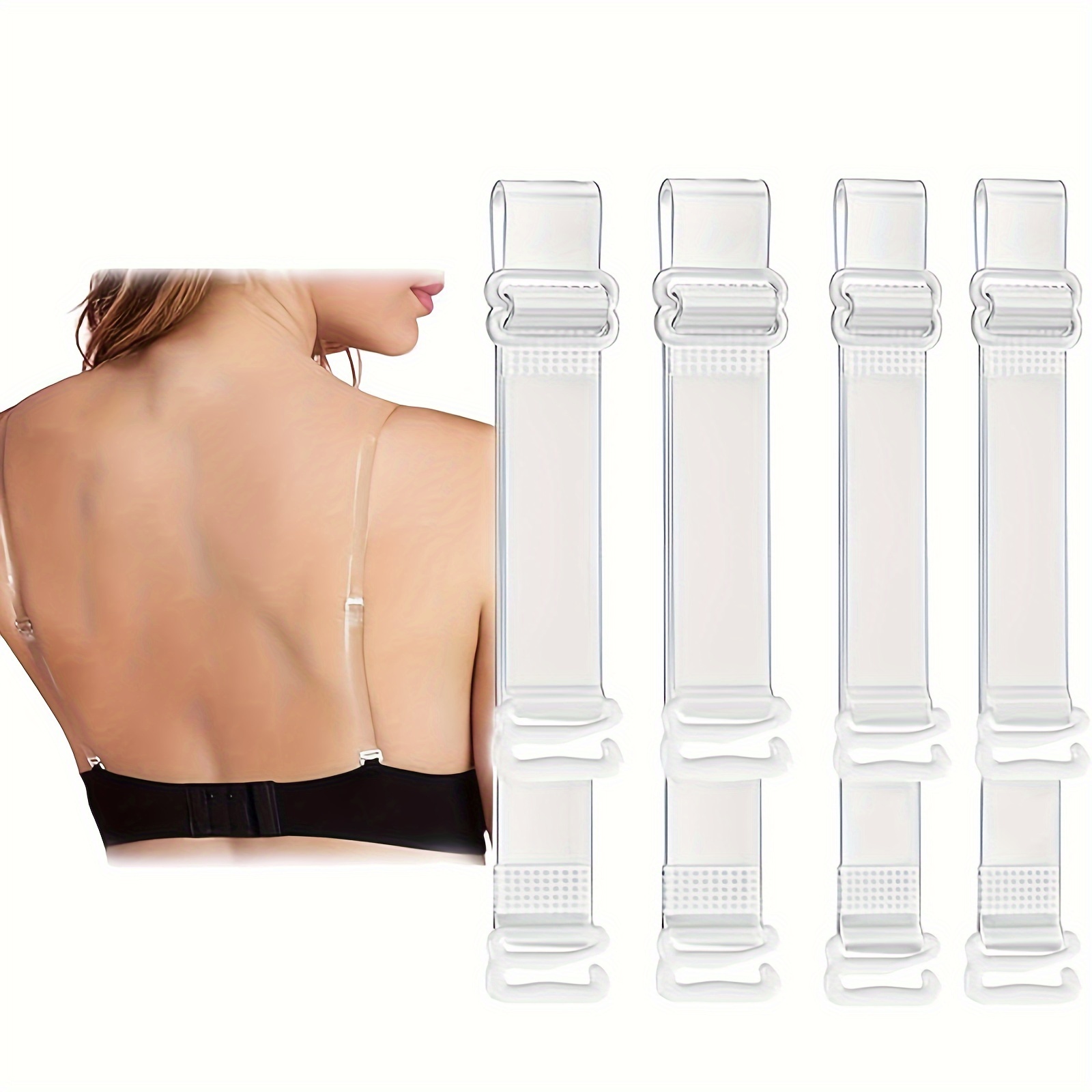 Sayago 4 Pairs10mm Width Bra Straps Transparent Clear Bra Straps Adjustable  Transparent Bra Straps for Women - ShopStyle
