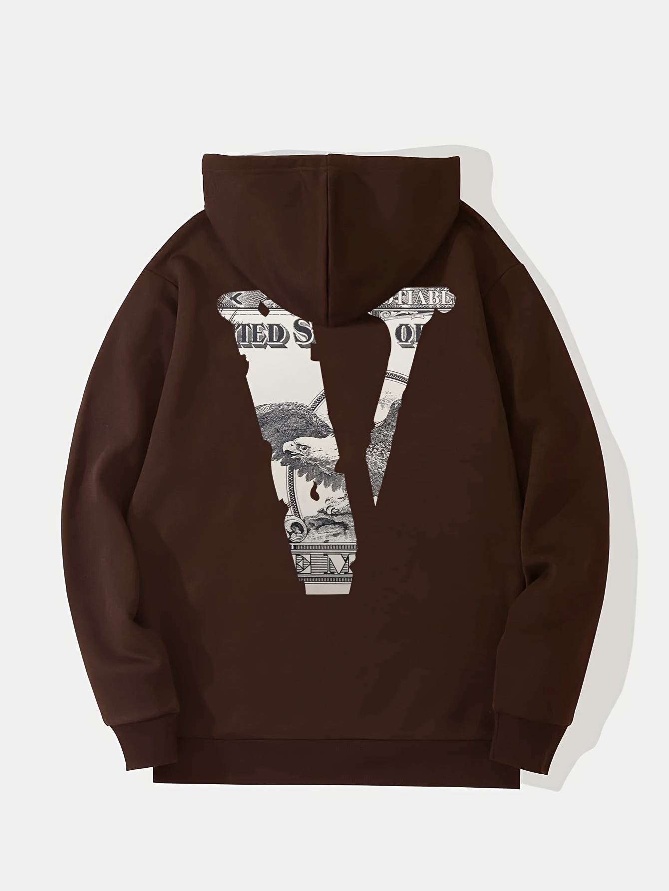 Letter V Print Hoodie, Cool Hoodies For Men, Men's Casual Graphic