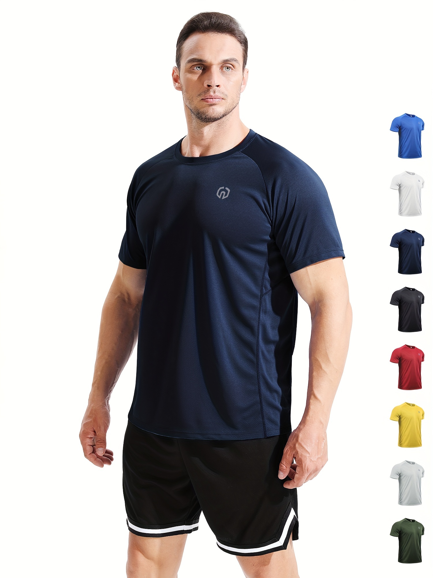 Ayolanni Men's Fashion Casual Sports Beach Round Neck Short Sleeve Top  T-Shirt 