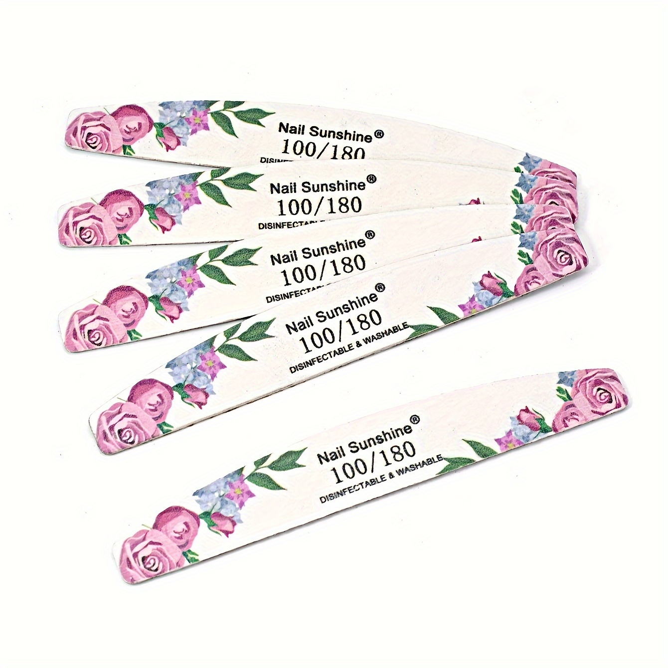 50pcs Rose Flower Half-Shaped Nail Files, Exclusive Design Tools