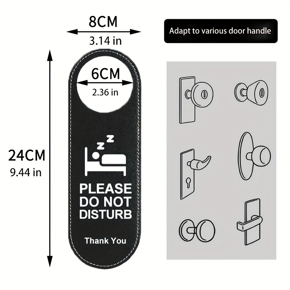  Do Not Disturb Door Hanger Black Plastic with White