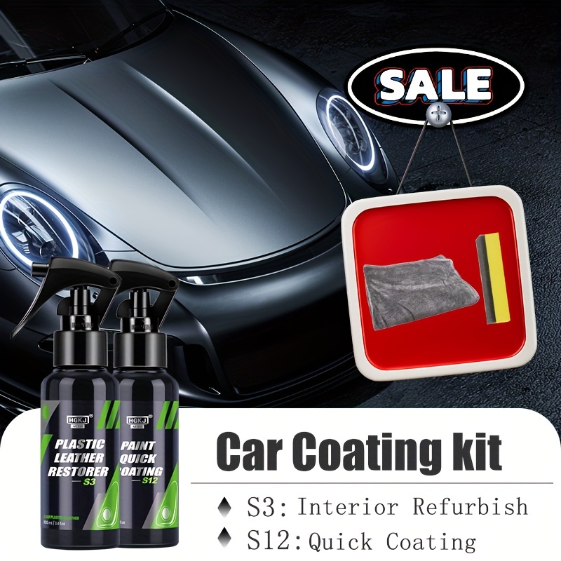 3 in 1 High Protection Quick Car Coating Spray, Plastic Parts Refurbish  Agent, Quick Coat Car Wax Polish Spray