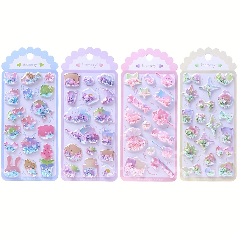 Children's Stickers Paper 3d Shiny Shake Stickers - Temu