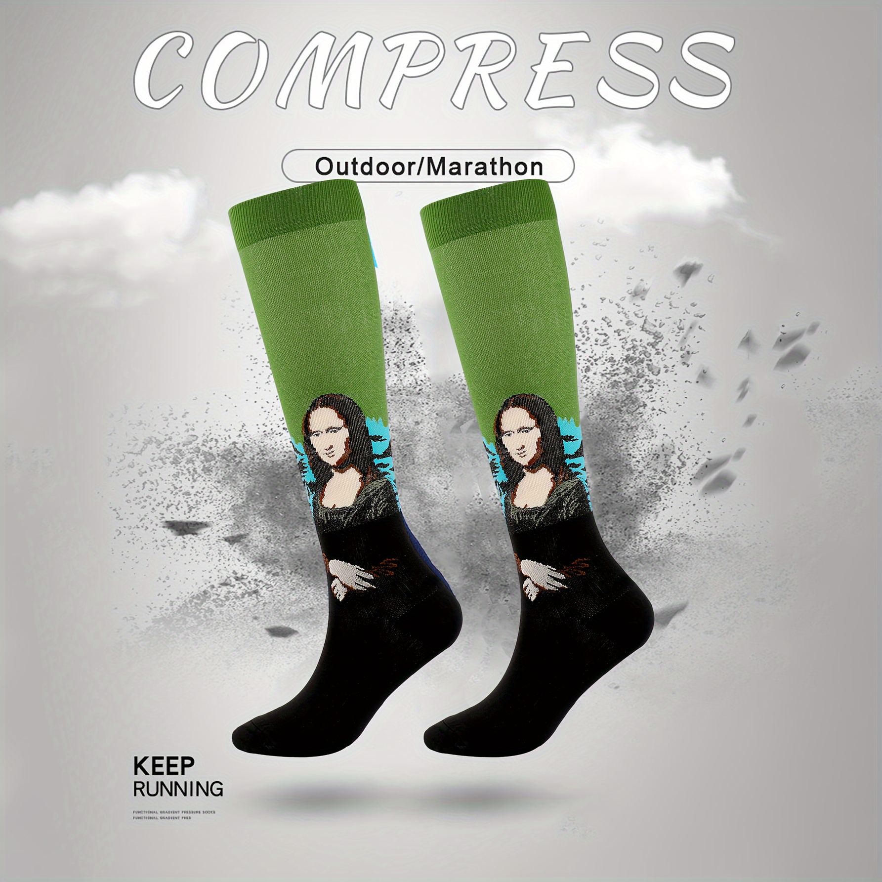 Novelty Pattern Men's Compression Sport Socks