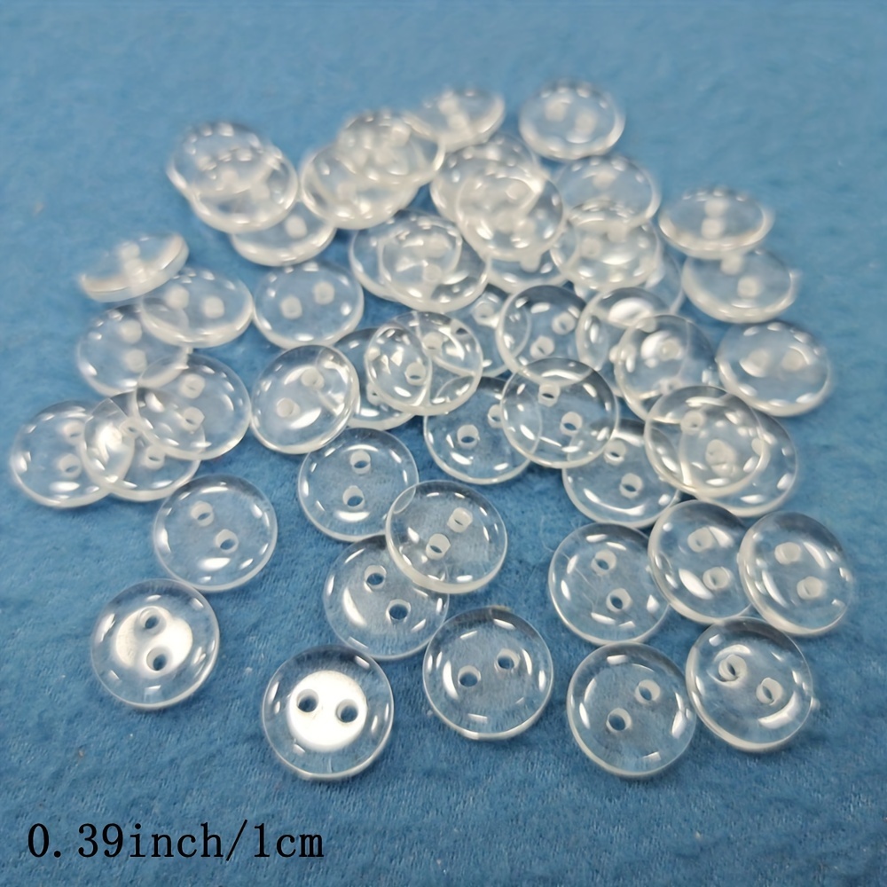 TEMU 50 Stück/Packung, 1 cm, 1,5 cm, 1,7 cm Transparente Hemdknöpfe