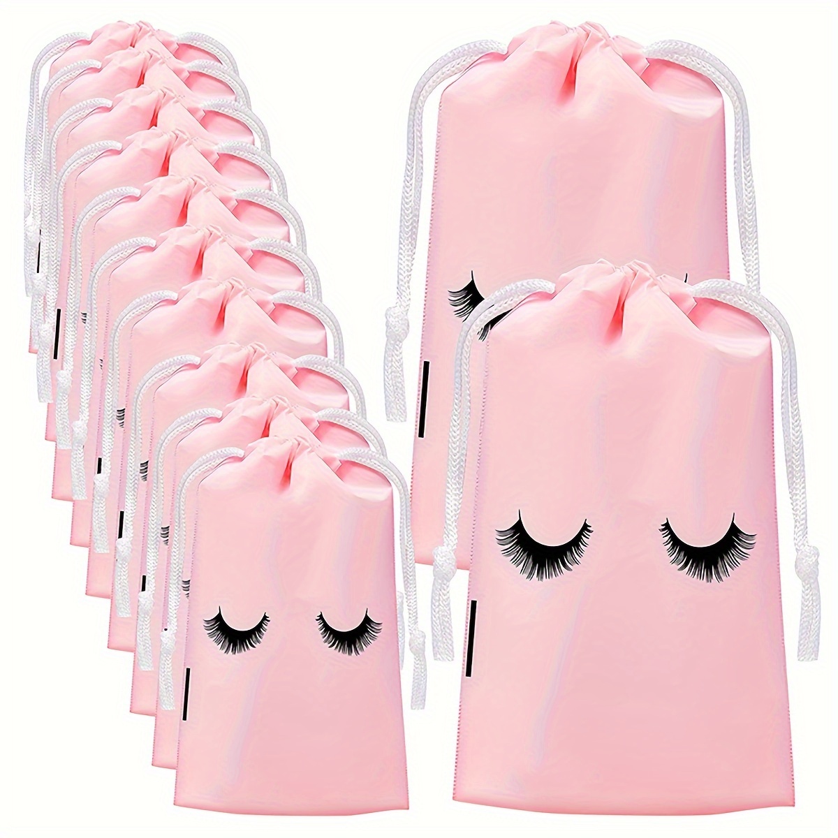 10pcs/set-eva Drawstring Tote Bag, Eyelash Pattern Gift Packaging Bag