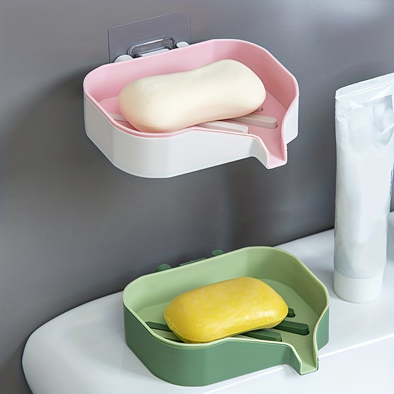 Wall Mounted Double Layer Soap Dish for Bathroom Organization