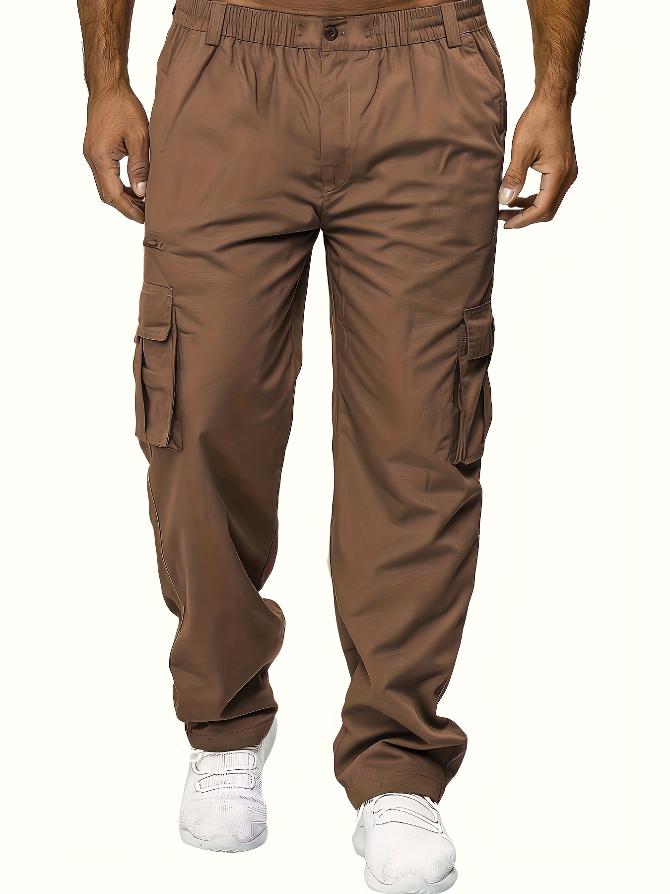 Army Green Wide Legs Cargo Pants Flap Pockets Loose Fit - Temu