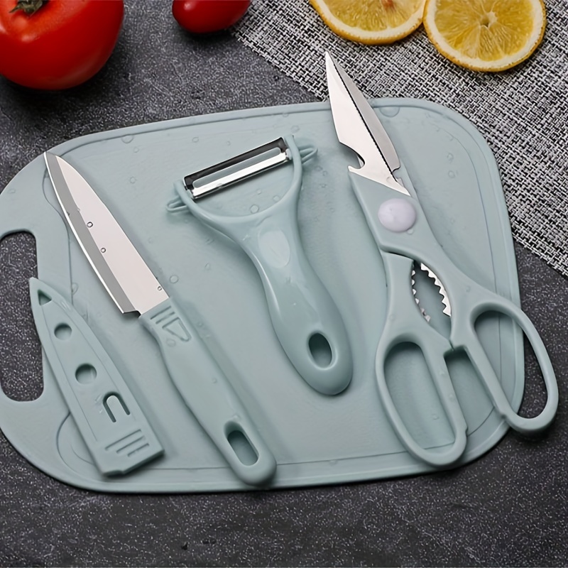 Kitchen Set With Mini Camping Plastic Cutting Board Knife - Temu
