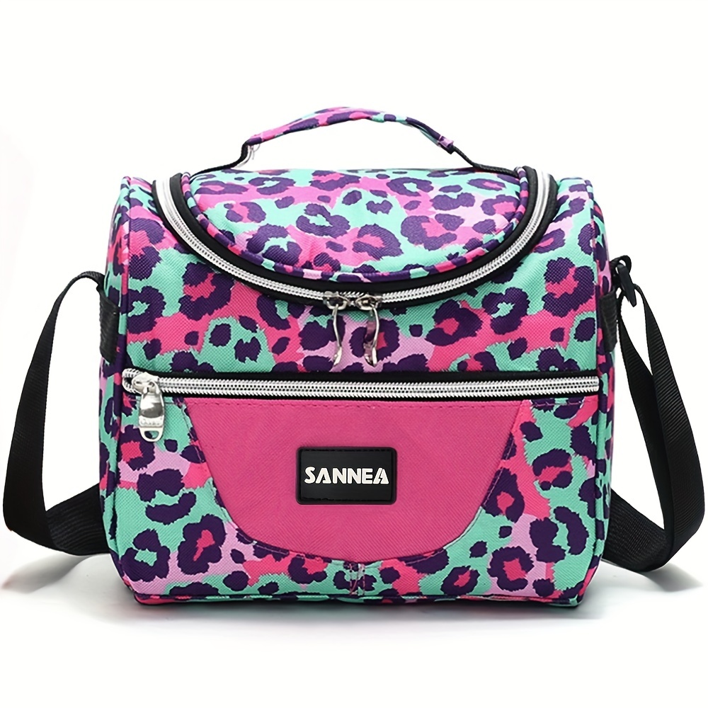 LEAKPROOF BENTO LUNCH BOX - 4 COMPARTMENTS - PINK - LEOPARD