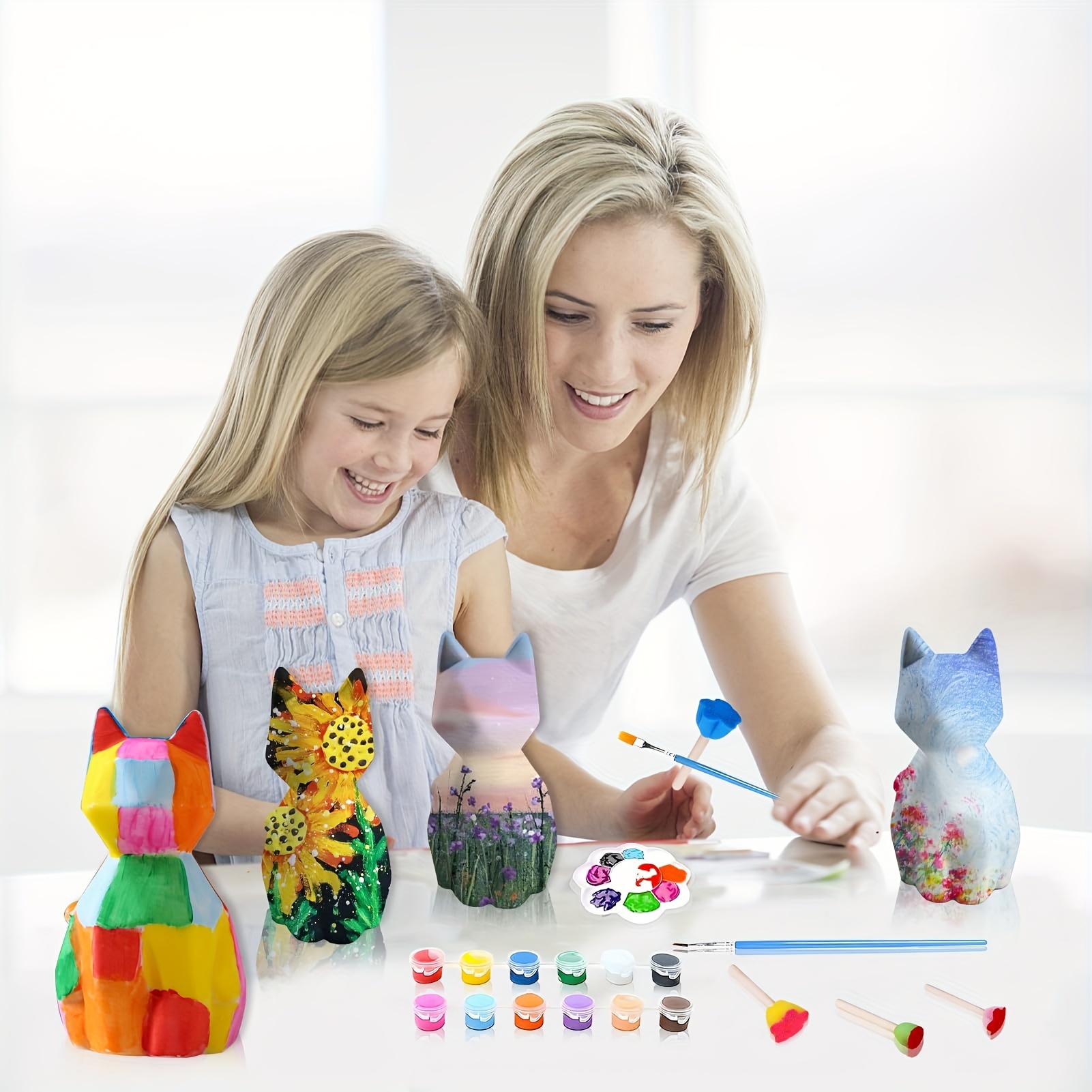 Paint Your Own Cat Lamp Art Kit, DIY Cat Art Craft Painting Kits, Animals Toys Night Light, Arts and Crafts for Kids Ages 8-12, Toys Girls Boy