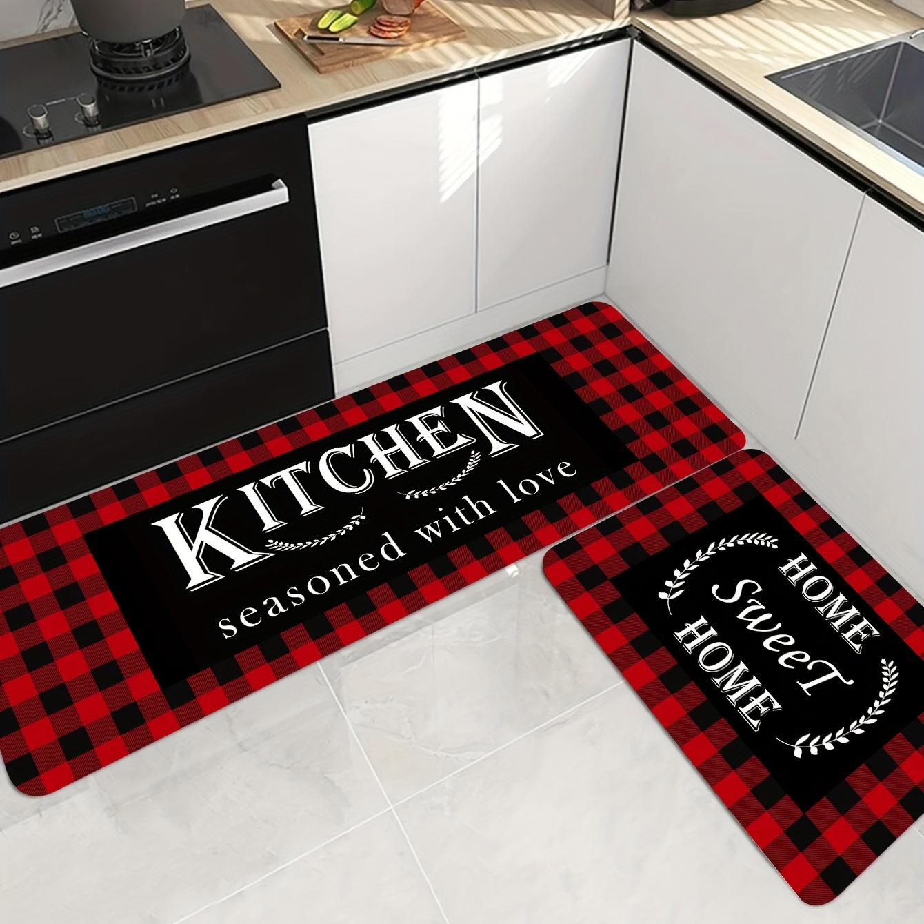 Anti Fatigue Kitchen Mat Non Slip Thickened Cushioned - Temu