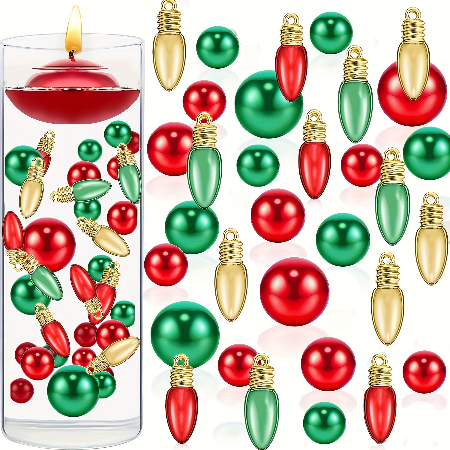 llxieym Christmas Winter Vase Fillers Pearls Christmas Water Gel Beads Floating Pearl Bead Vase Filler for Winter Christmas Vase Filler Deocration