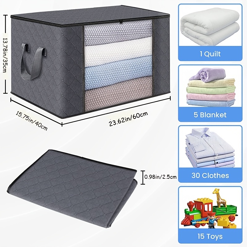 Clothes Storage Bags Upgraded Foldable Fabric Storage Bags - Temu