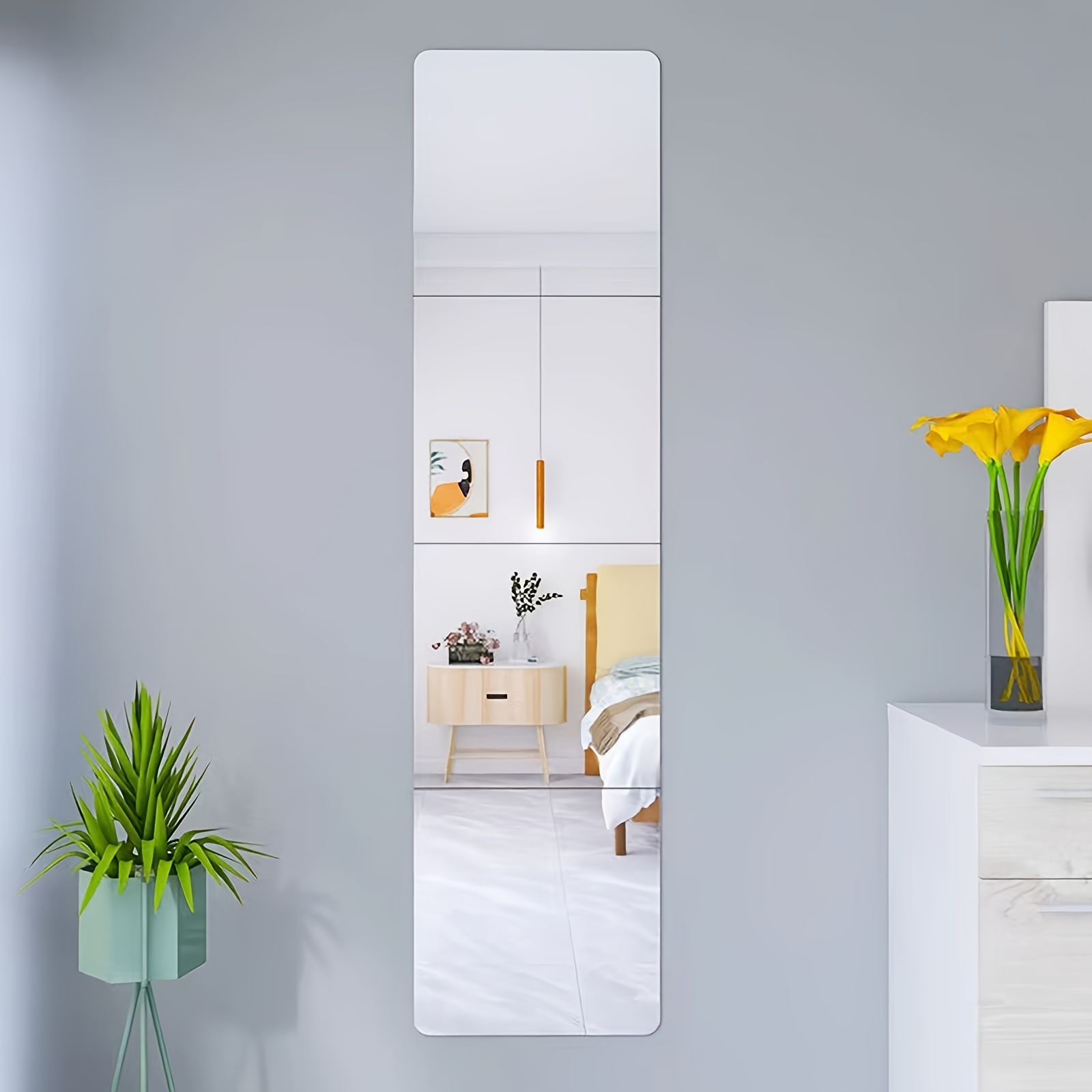 Decorative Square Wall Mirror Self-adhesive Mirror Home Decoration