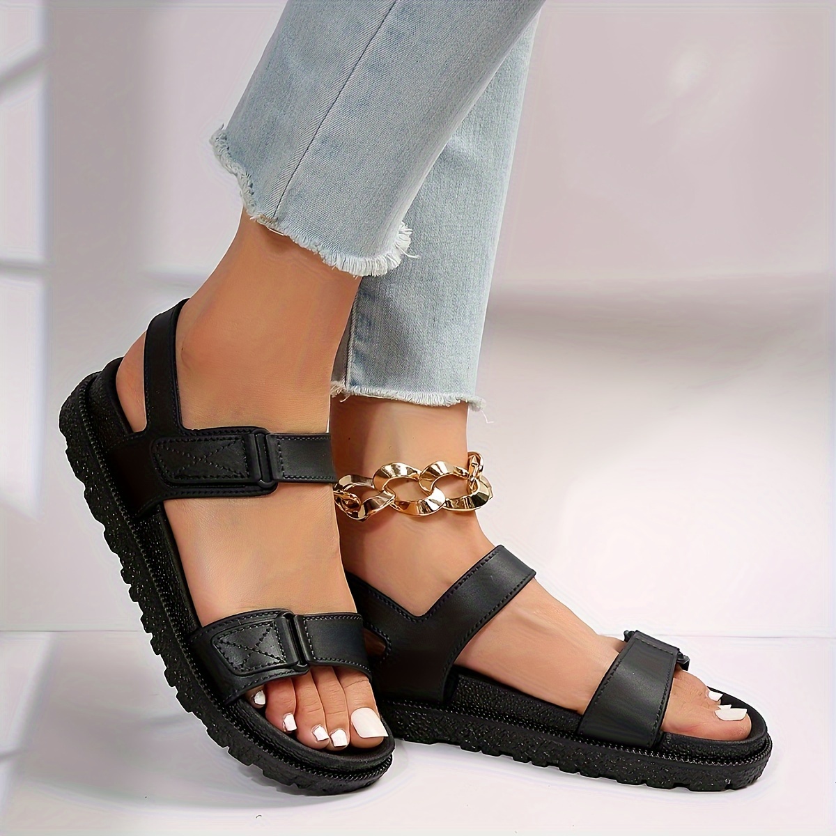 Casual ankle cheap strap flats